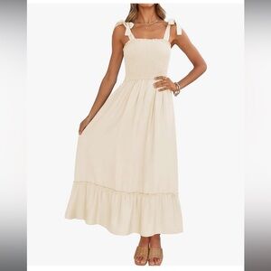 Amazon - ZESICA 2024 Summer Boho Long Maxi Dress in Apricot (S)